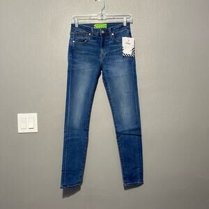 Sandrine Rose Mid-Rise Skinny Denim Jeans Indigo Size 26